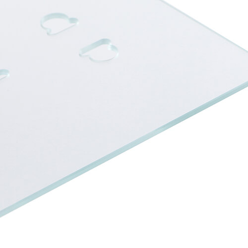crystal clear tempered glass surface for power socket (VG-003)