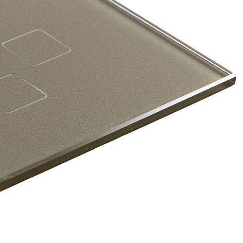 tempered glass faceplate for touch wall switch with silkscreen printing (TP-002)