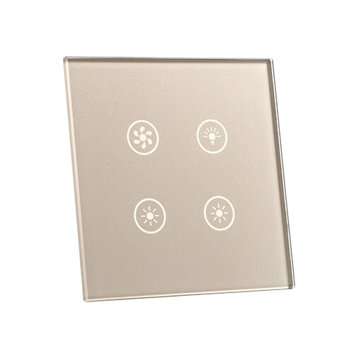 tempered glass front-panel for bath heater controller with silkscreen printing (TP-010)