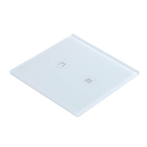 tempered glass front-panel for smart curtain switch with silkscreen printing (TP-004)