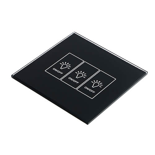 tempered glass front-panel for smart switch with silkscreen printing (TP-005)