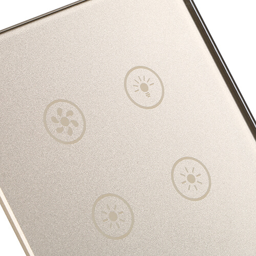 tempered glass panel for bath heater touch switch with silkscreen printing (TP-010)