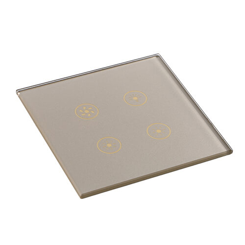 tempered glass surface for bath heater touch control with silkscreen printing (TP-010)