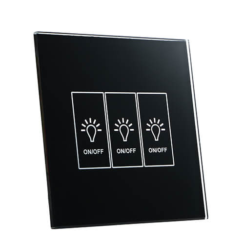 tempered glass surface for touch light switch with silkscreen printing (TP-005)