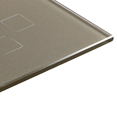 tempered glass faceplate for touch wall switch with silkscreen printing (TP-002)